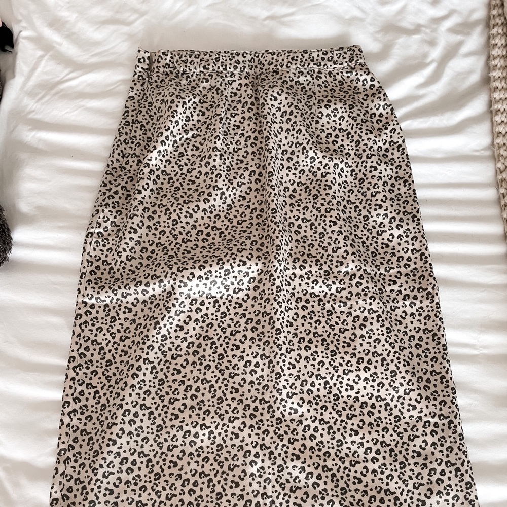 Abercrombie Satin Cheetah Print Skirt
